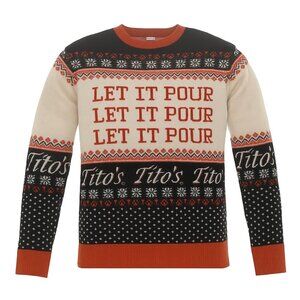 Titos Vodka Ugly Christmas Sweater Mens Small Long Sleeve Crew Neck Holiday Knit